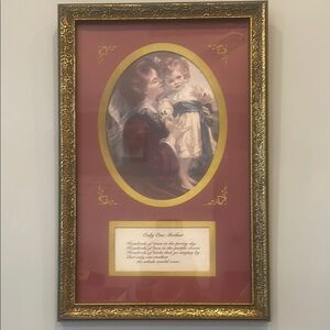Vintage Framed Art Print with Gold Accents